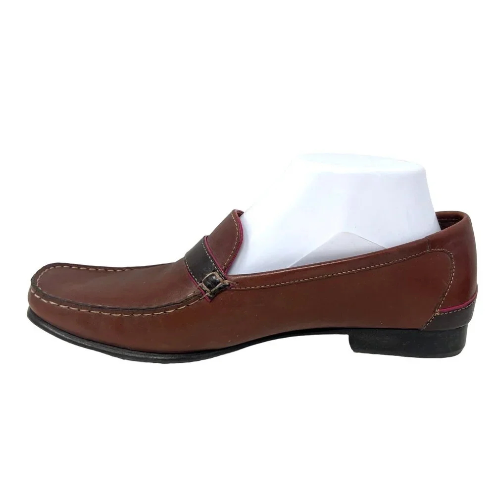 Cole Haan  Womens‎ Shardae Moc Loafer Nutmeg Brown Red Accent Size 9B
